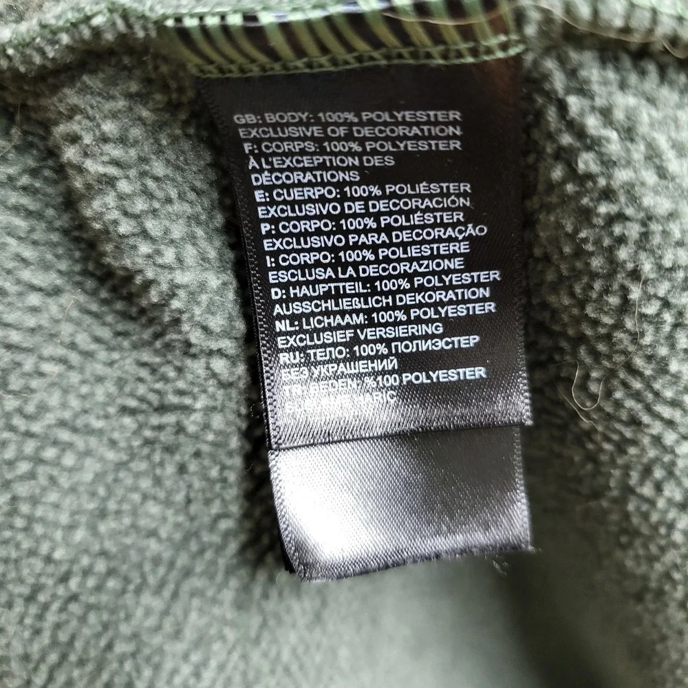 The North Face Men Jacket L Green Glacier Logo Embroidery Fleece Activewear